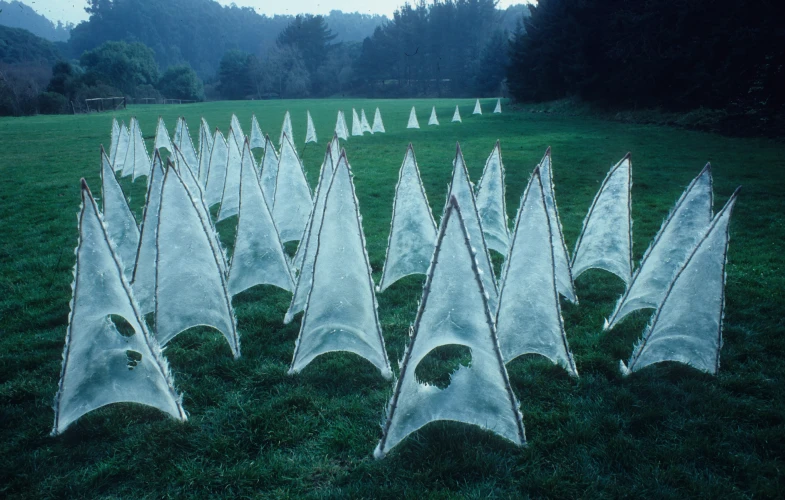 Cadmus Cadre, Fiberglass and Rose Cane, 36 x 16 x 10 inch each, 1982