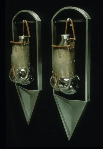 Tweedle D&Dum, Glass, Copper & Steel, 36 x 14 x 7 inch each, 1999
