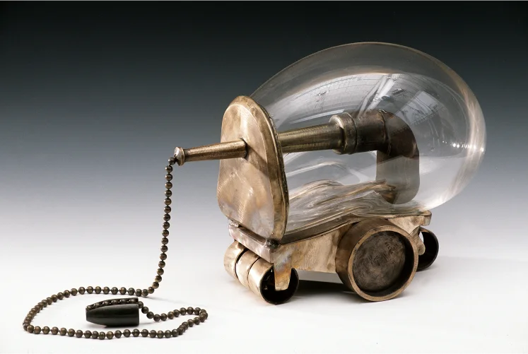 Biop 2, Metal and Glass, 24 x 9 x 20 inch, 2002