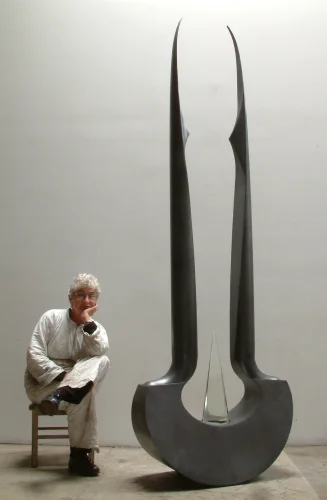 Dyad, Glass and Steel, 84 x 36 x 16 inch, 2005