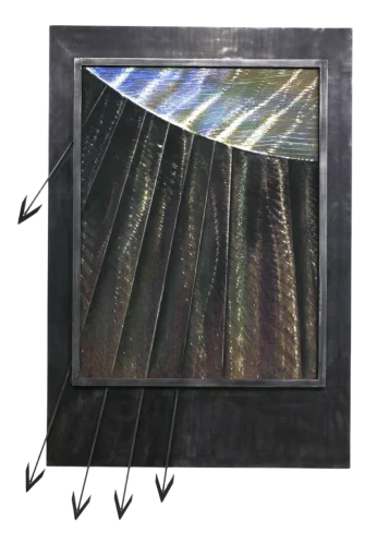 RPM Series 01, Digital Print, Pastel, Glass and Steel, 67 x 42 x 2 inch, 2009