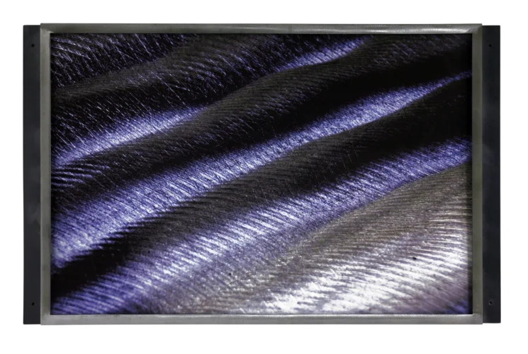 RPM Series 07, Digital Print, Pastel, Glass and Steel, 25 x 45 x 4 inch, 2009
