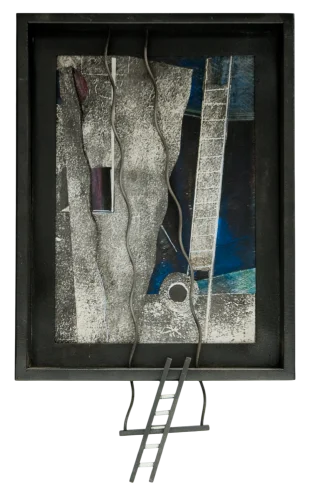 RPM Series 19, Digital Print, Pastel, Glass and Steel, 20 x 12 x 3 inch, 2010