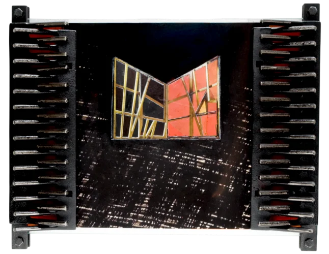 RPM Series 27, Digital Print, Pastel, Glass and Steel, 16 x 20 x 3 inch, 2011