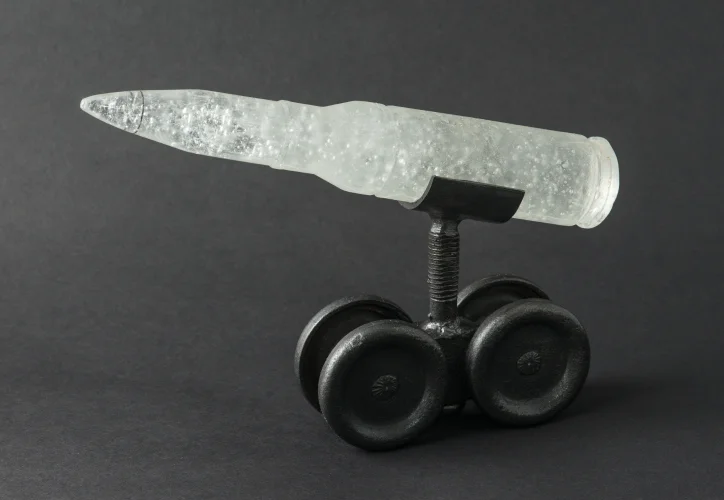 Caliber, Metal and Glass, 6 x 9 x 2 inch, 2014