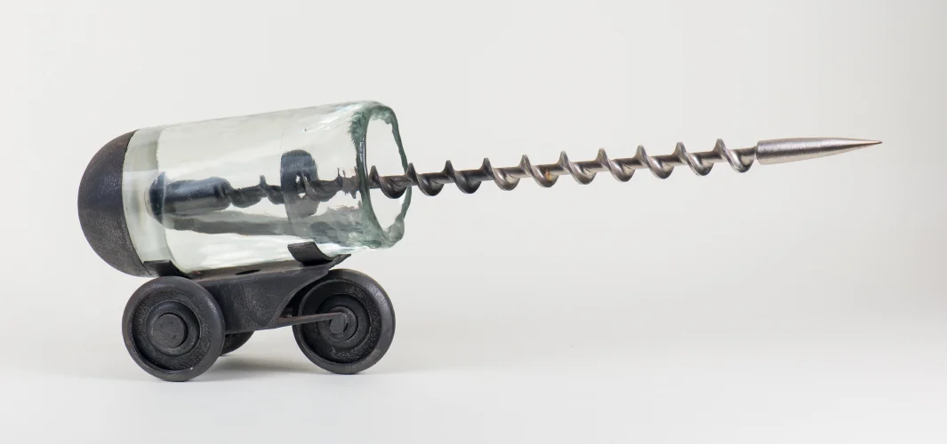 Narwhal, Metal and Glass, 8 x 21 x 5 inch, 2014