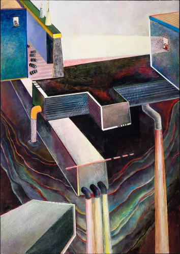 Spill, Acrylic on Canvas, 67 x 47 x 3 inch, 2014