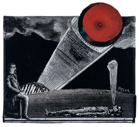 Freud, Collage, 10 x 9 x 1 inch, 2015