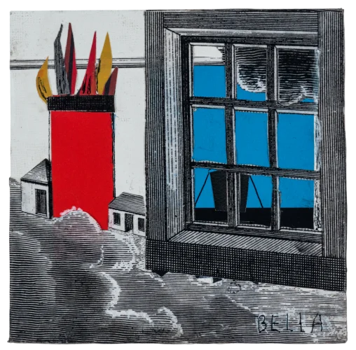 Room with a View, Collage, 6 x 6 x 2 inch 2, 2015