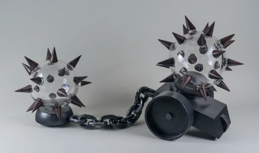 Spite, Metal and Glass, 15 x 30 x 10 inch, 2015
