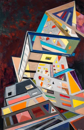 Vertigo, Acrylic on Canvas, 72 x 47 x 3 inch, 2020