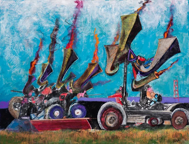 Sound of the Foolish, Acrylic on Canvas, 32 x 42 x 1 inch, 2022