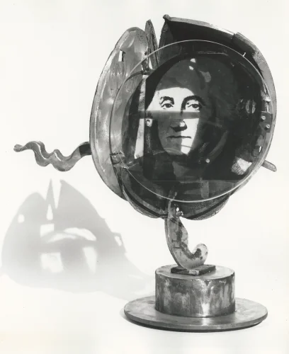 George, Steel and Plexiglass, 12 x 10 x 8 inch, 1957-67